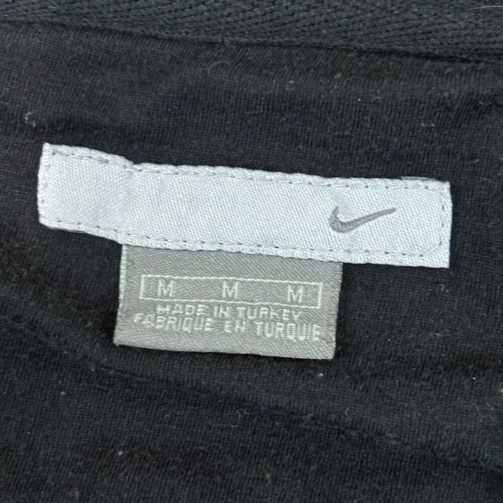 Nike Sweatshirt Women's Medium Black Small Swoosh Fleece Crewneck Pullover